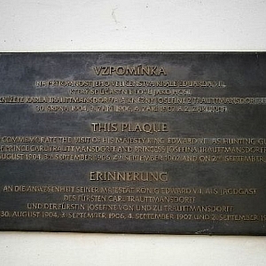 Horšovský Týn - pamětní deska krále Eduarda VII.